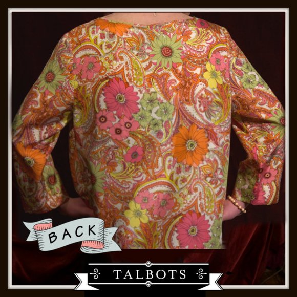 Talbot's Floral Silk Blouse M - Picture 2 of 7